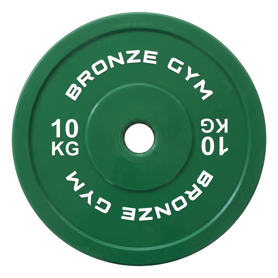 Диск калиброванный BRONZE GYM для пауэрлифтинга зеленый 10 кг